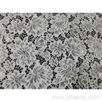 100% Nylon Flower Pattern Lace Fabric